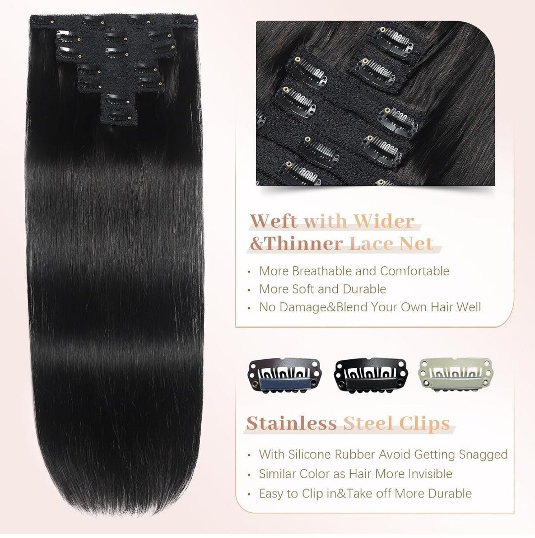 99J Burgundy Lace Front Wig – HD Hairline – Emma-Store-Shop - Clip in Hair Extensions Real Human Hair,14 inch 70g, Natural Straight Human Hair Clip in Extensions for Black Woman, Soft Straight 7pcs Per Set with 16 Clips Double Weft
