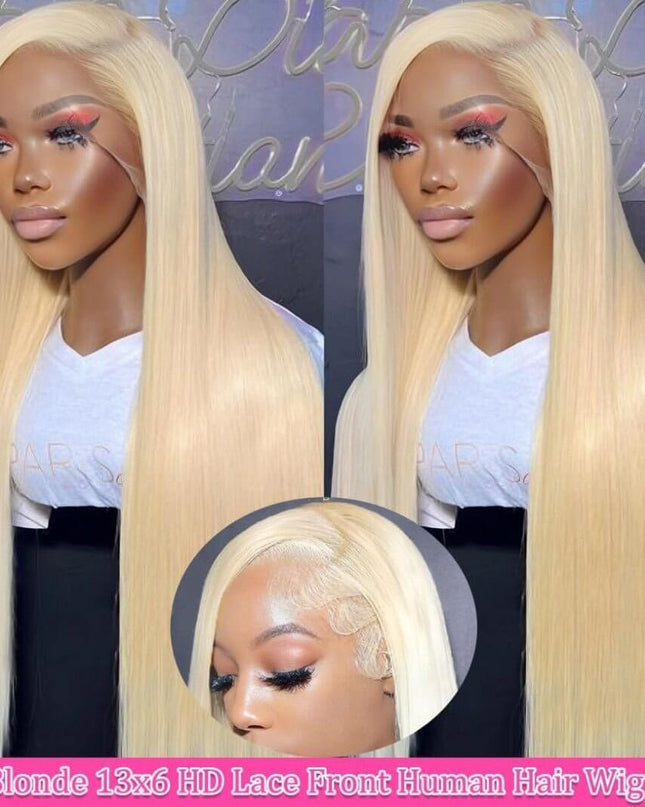 30 Inch blonde lace wig 100% human hair natural