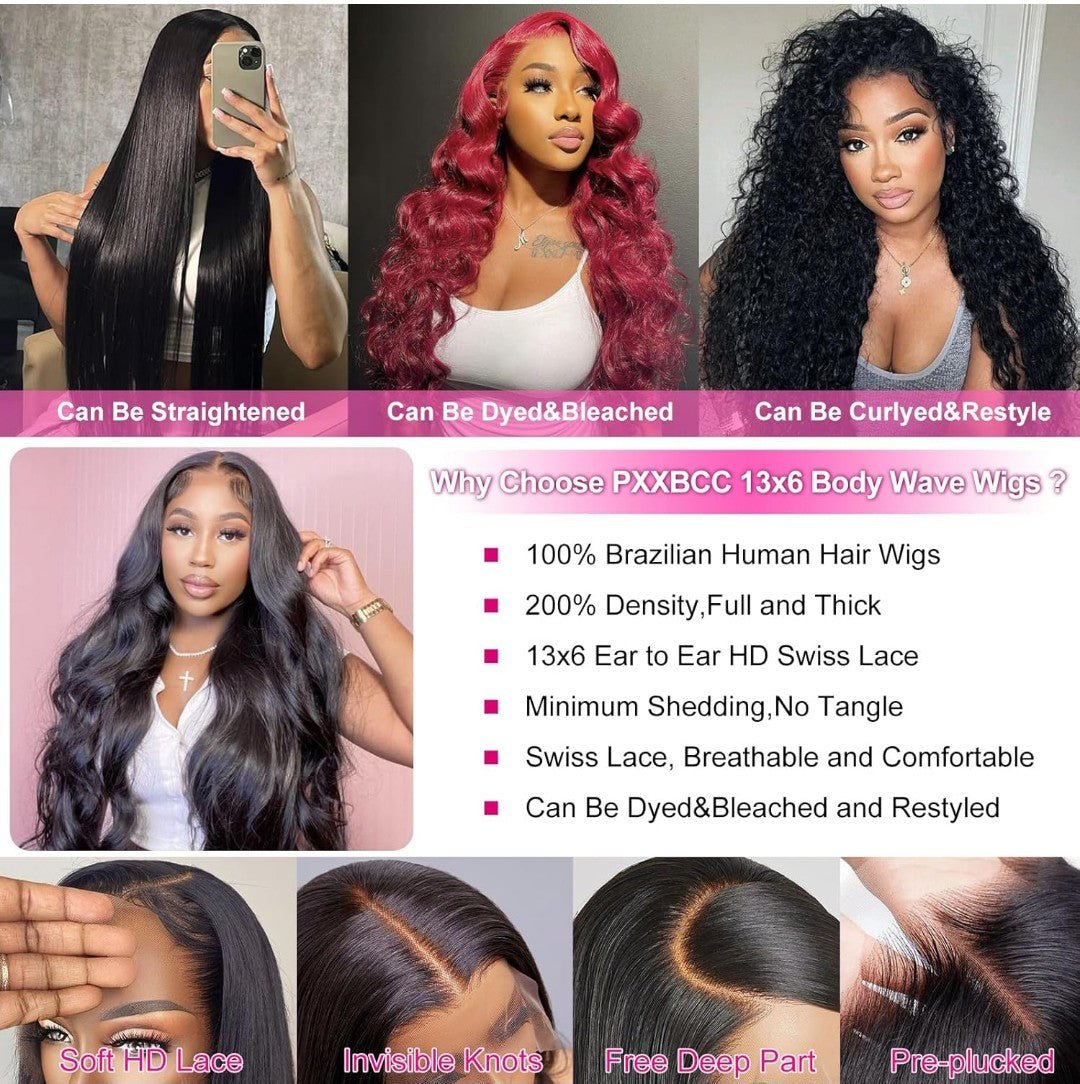 99J Burgundy Lace Front Wig – HD Hairline – Emma-Store-Shop - 13x6 Lace Front Wigs Human Hair 200% Density Body Wave HD