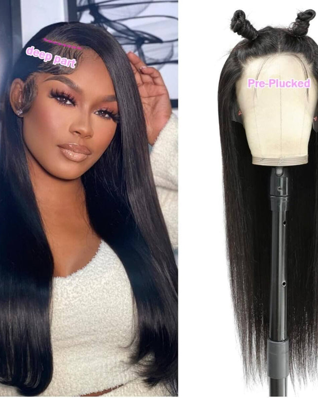 13x6 Lace Front Wigs Human Hair for Women 180 Density HD Transparent