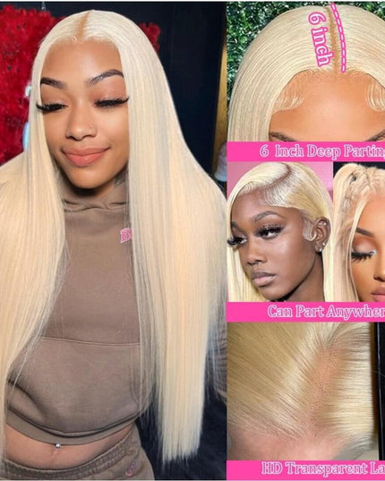 30 Inch blonde lace wig 100% human hair natural