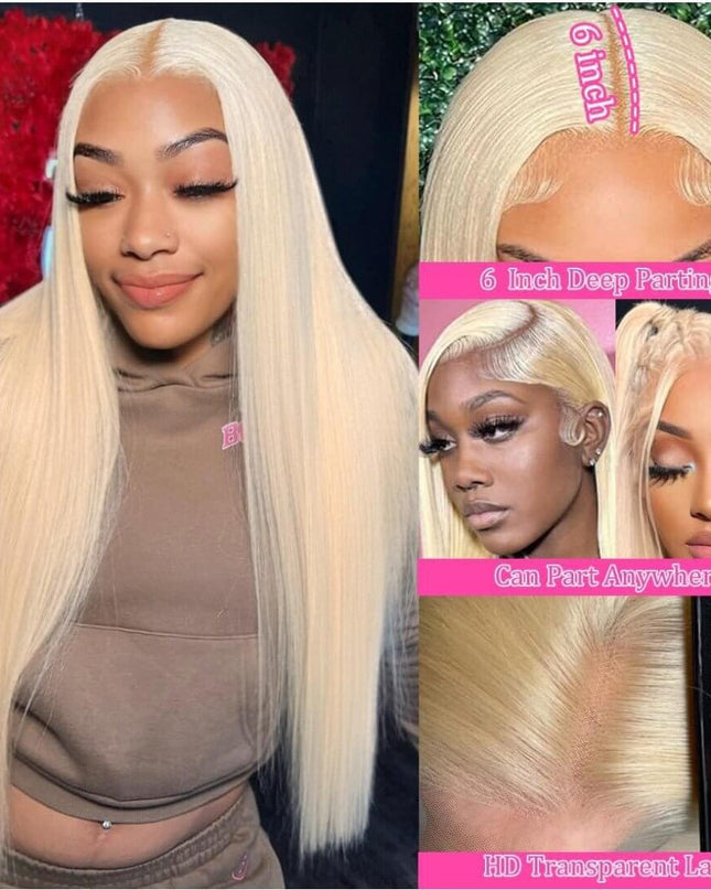 30 Inch blonde lace wig 100% human hair natural