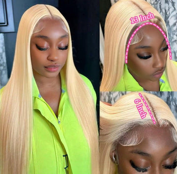 30 Inch blonde lace wig 100% human hair natural