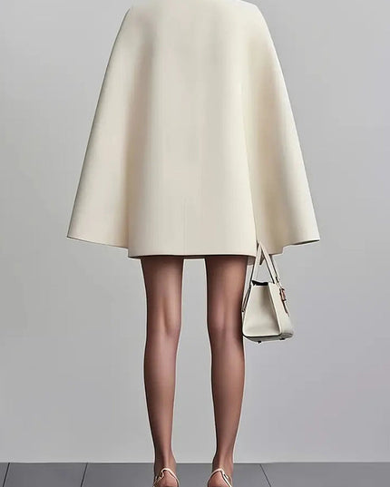 Women's Elegant Solid Color V Neck Double-Breasted Cape Blazer Dress Spring & Summer Party