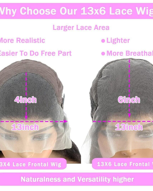 13x6 Lace Front Wigs Human Hair for Women 180 Density HD Transparent