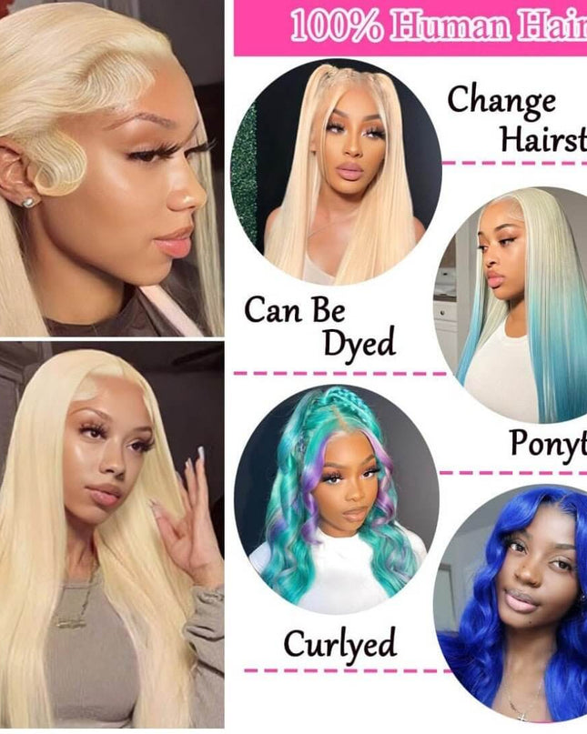 30 Inch blonde lace wig 100% human hair natural