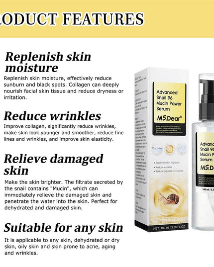 Snail Collagen Face Cream / Repair Essence Hydrating Moisturizing Fade Dark Spots Anti - aging Facial Serum Cream Korean Skin Care - EMMA STORE SHOP