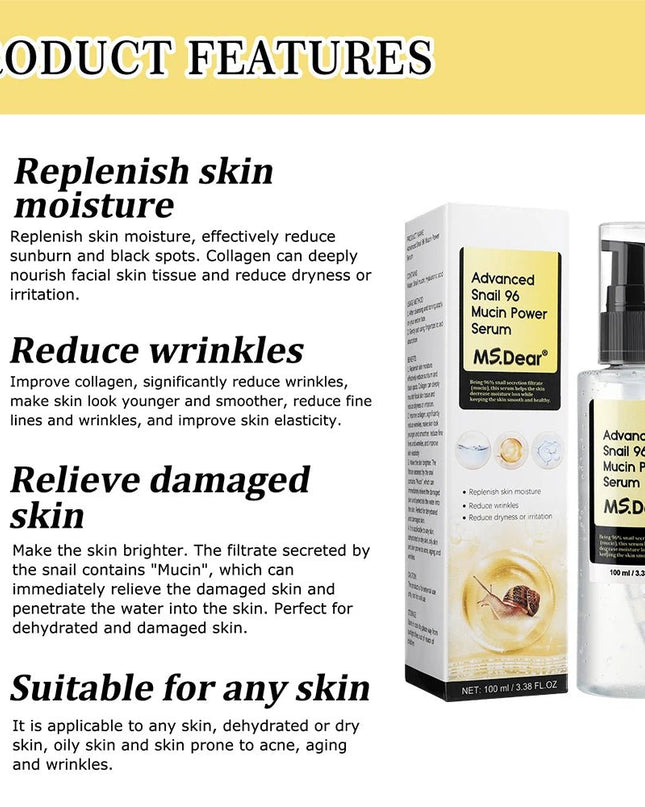 Snail Collagen Face Cream / Repair Essence Hydrating Moisturizing Fade Dark Spots Anti - aging Facial Serum Cream Korean Skin Care - EMMA STORE SHOP
