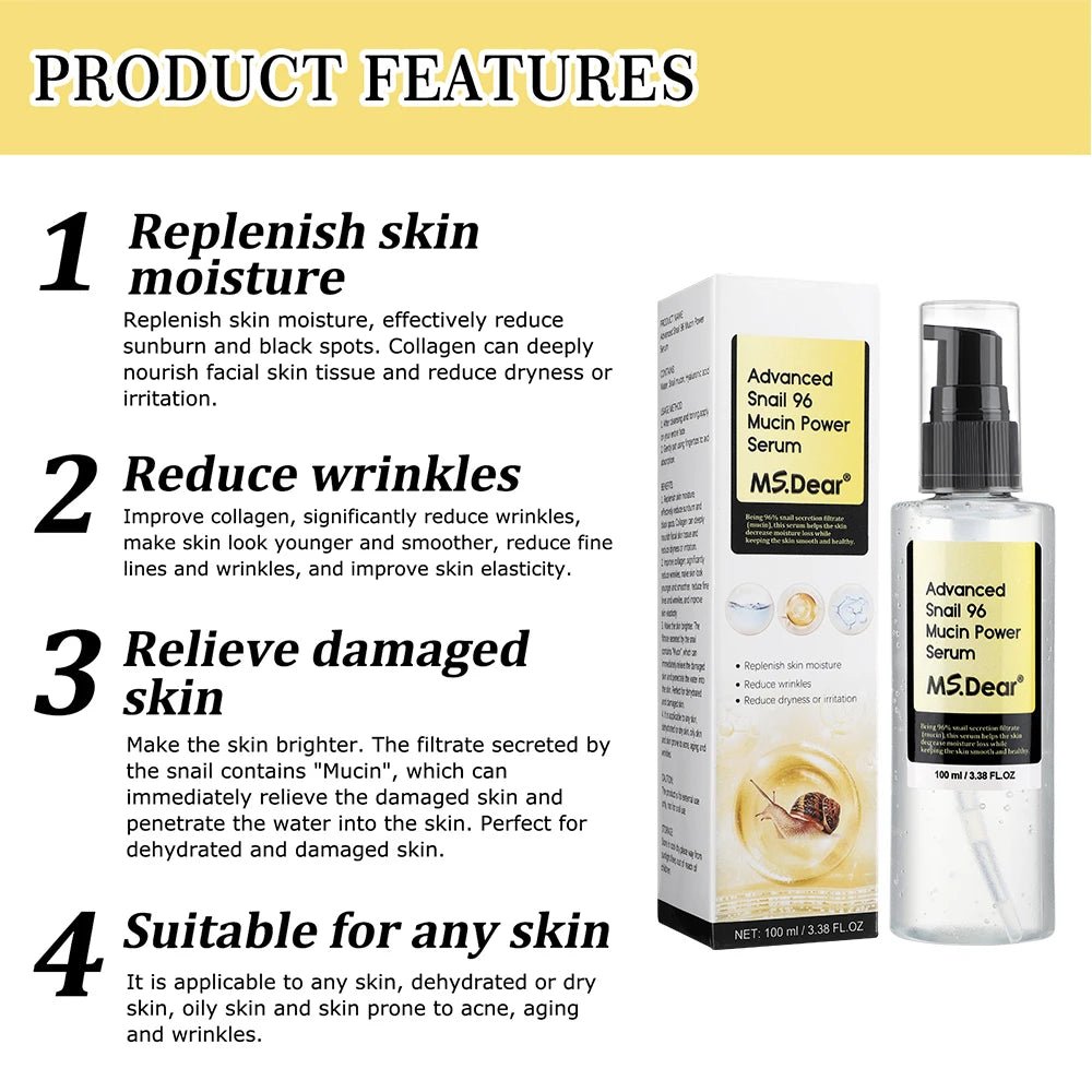 Snail Collagen Face Cream / Repair Essence Hydrating Moisturizing Fade Dark Spots Anti - aging Facial Serum Cream Korean Skin Care - EMMA STORE SHOP
