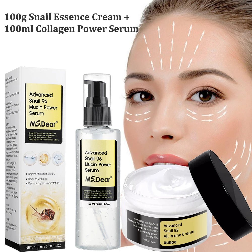 Snail Collagen Face Cream / Repair Essence Hydrating Moisturizing Fade Dark Spots Anti - aging Facial Serum Cream Korean Skin Care - EMMA STORE SHOP